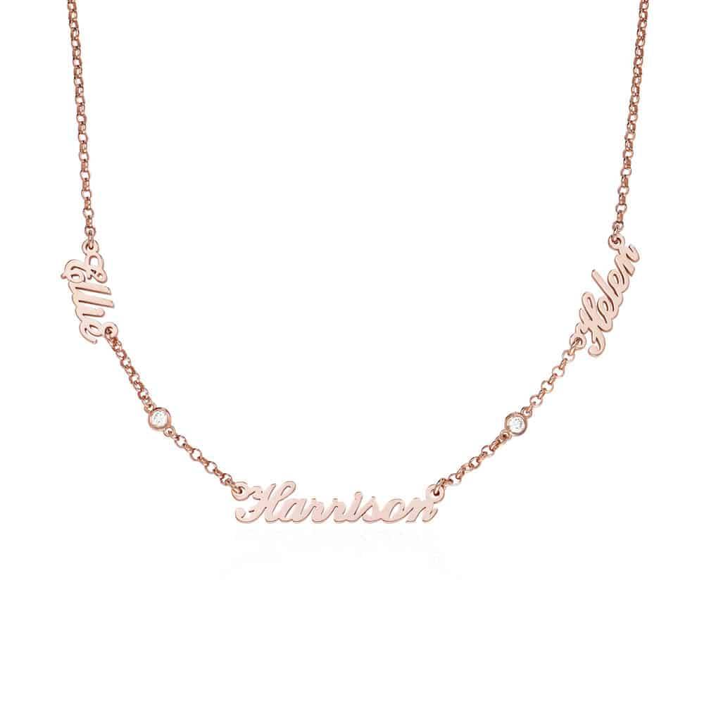 Name Necklace in 18K Gold Plating with Diamonds