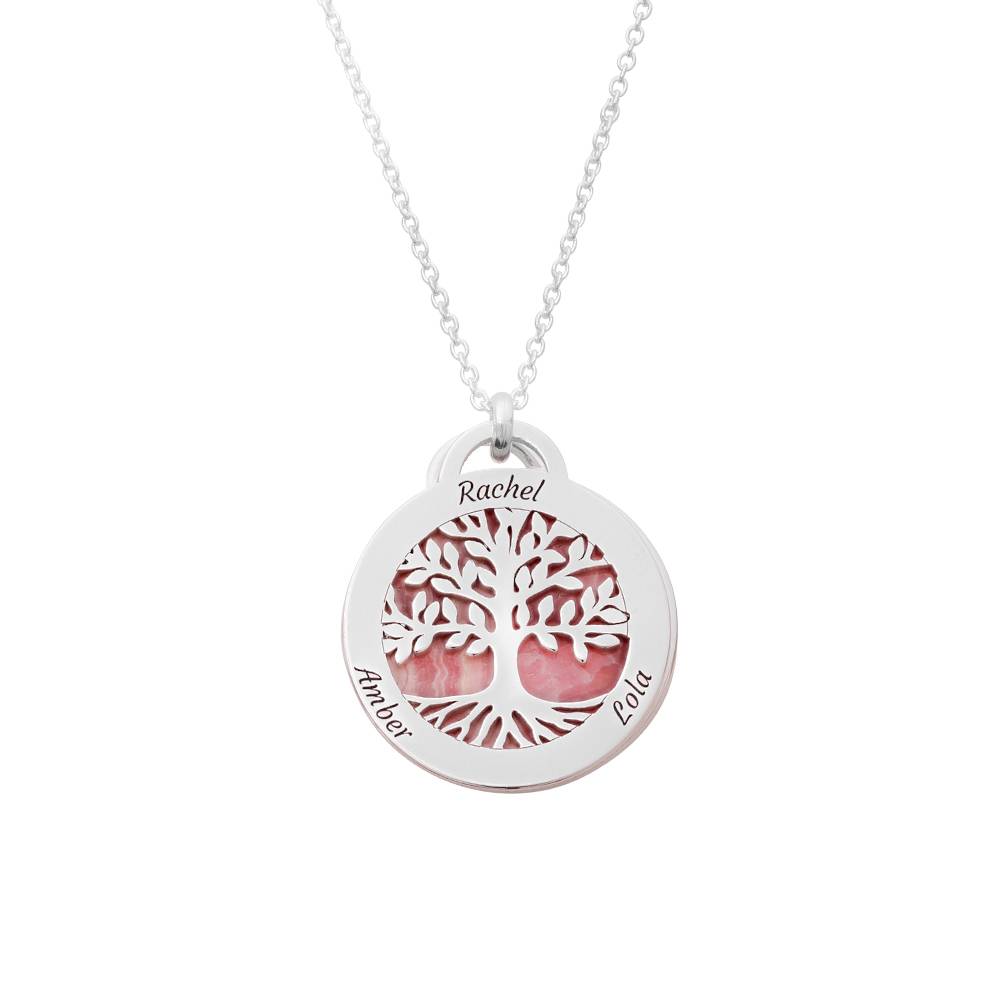 Family Tree Circle Necklace with name engraving