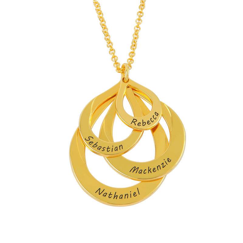 Engraved Three Necklace in 18K Gold Plating