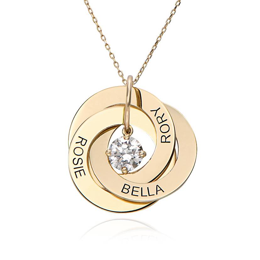 Engraving name necklace with diamond