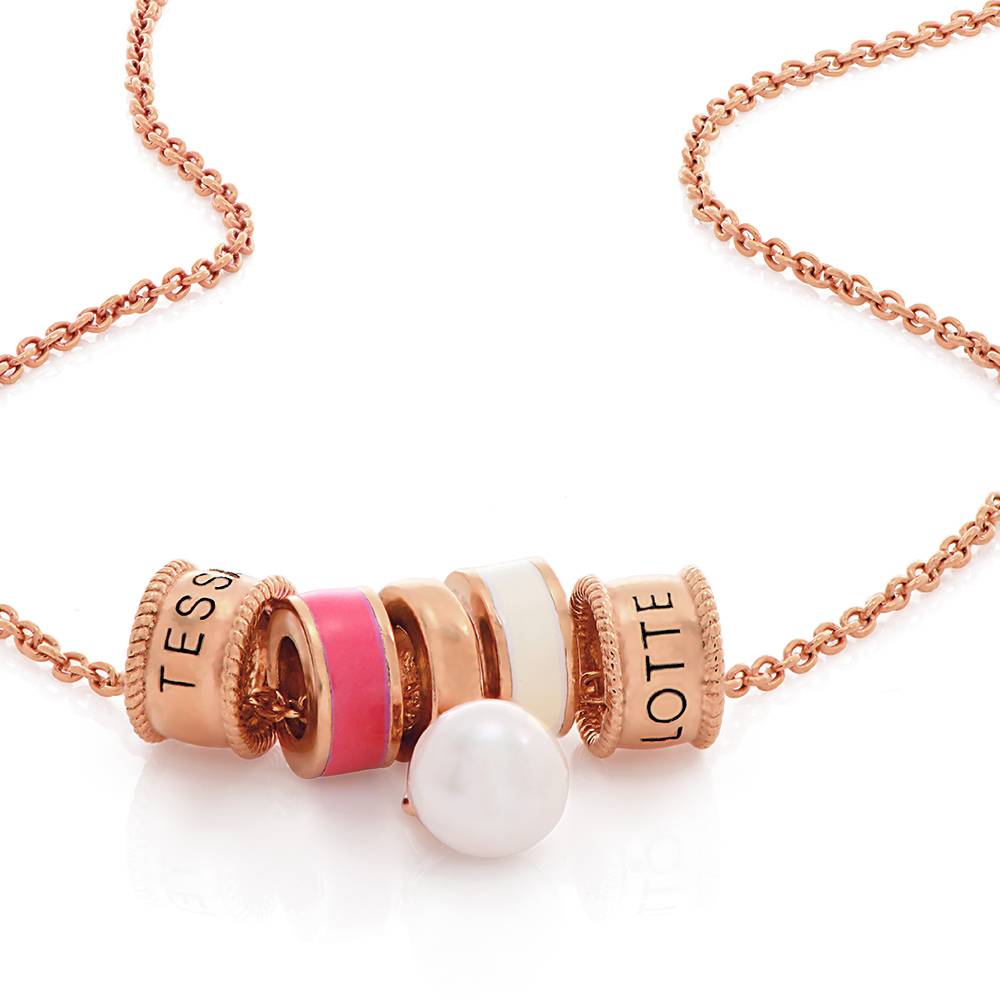 Engraving name necklace with pearl